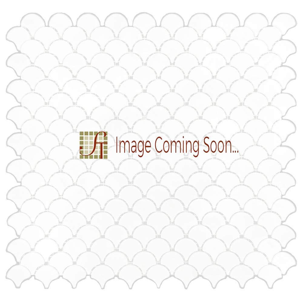 Thassos White Marble Mosaic - 1" Fan Polished