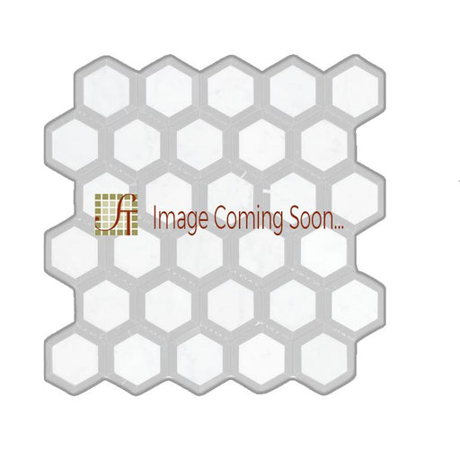 Crema Marfil Marble Mosaic - 2" Vortex Hexagon with Emperador Dark Dots Polished