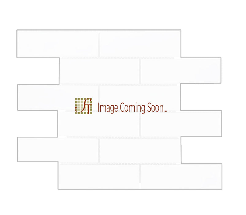 White Wood Dark Marble Mosaic - 2" x 6" Brick Polished