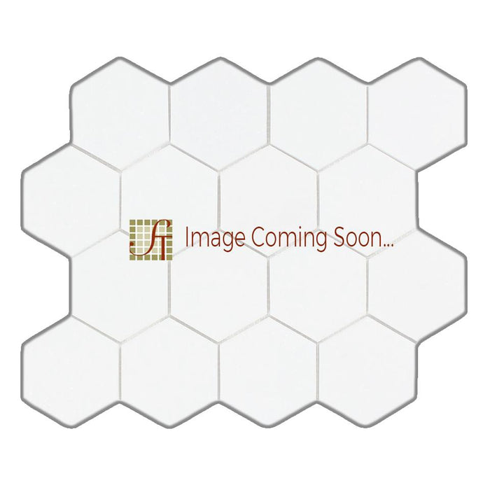 White Wood Dark Marble Mosaic - 3" Hexagon Polished & Combed