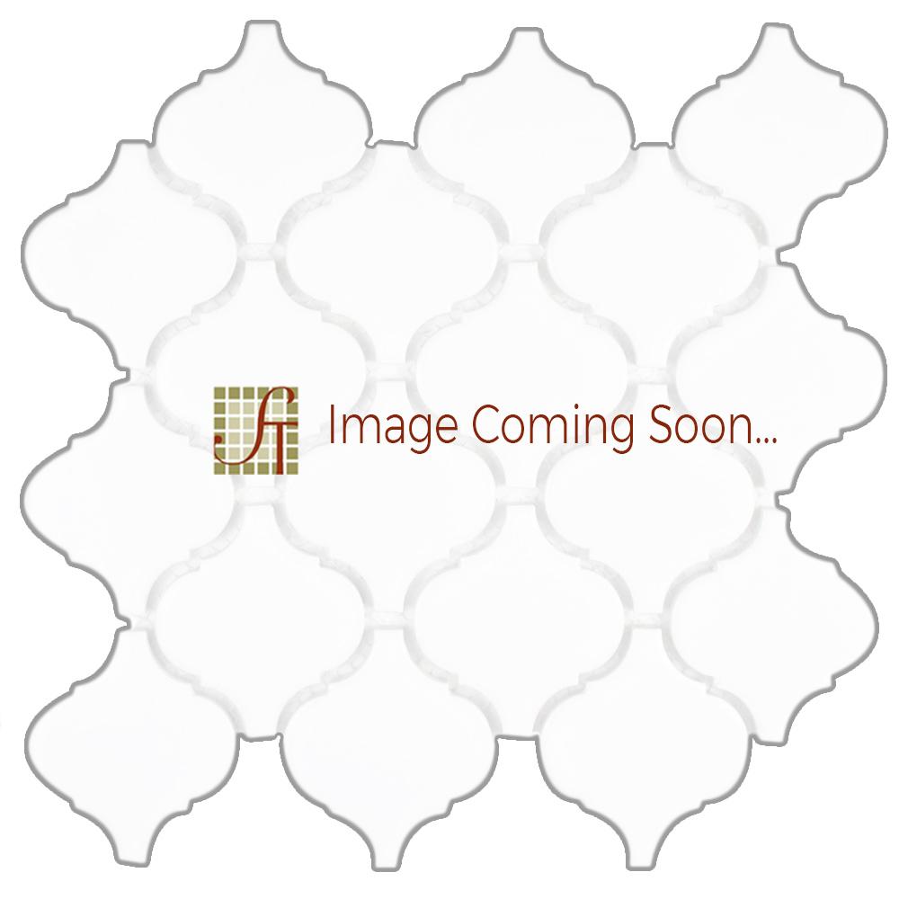 White Wood Dark Marble Mosaic - 3" Arabesque Honed