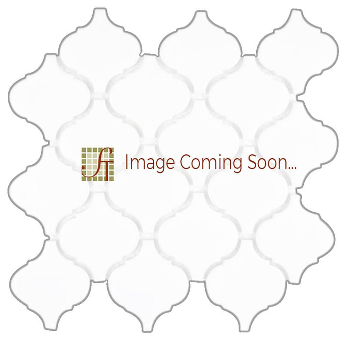 White Wood Dark Marble Mosaic - 3" Arabesque Honed