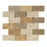 3 Color Mixed Travertine Mosaic - 2" x 4" Brick Split Face