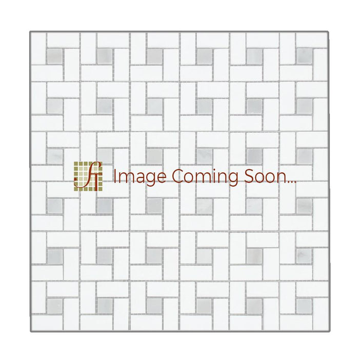 Oriental White Marble Mosaic - 5/8" x 1 1/4" Pinwheel Polished