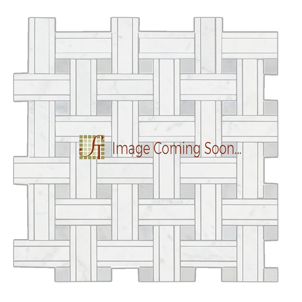 3 Color Mixed Travertine Mosaic - 5/8" x 2" Triple Weave Tumbled