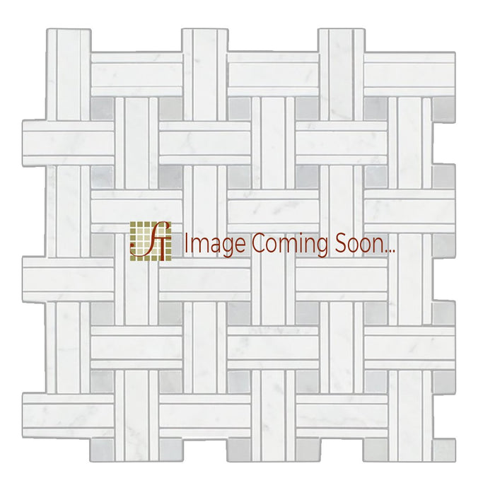 Golden Sienna Travertine Mosaic - 5/8" x 2" Triple Weave Tumbled