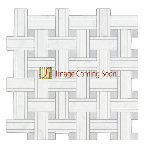 3 Color Mixed Travertine Mosaic - 5/8" x 2" Triple Weave Tumbled