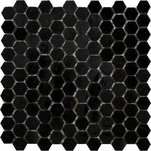 Absolute Black Granite Mosaic - 1" Hexagon Polished