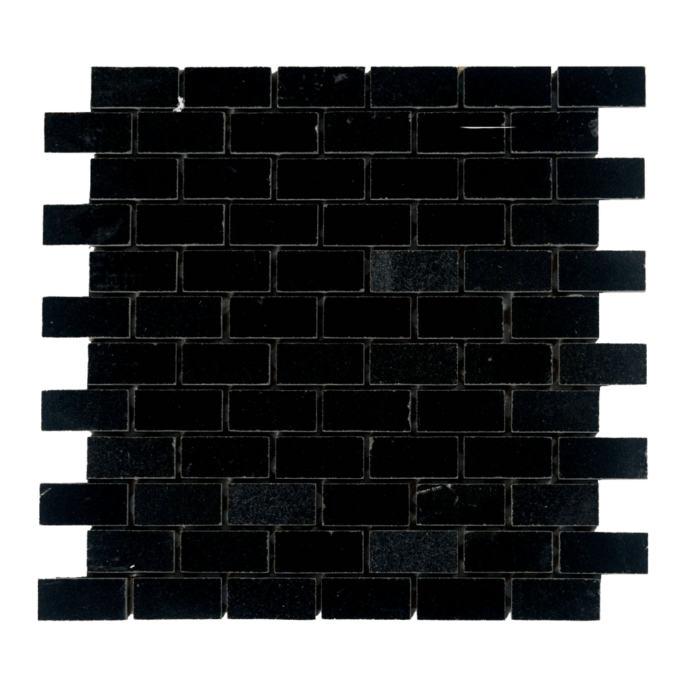 Absolute Black Granite Mosaic - 1" x 2" Brick Polished
