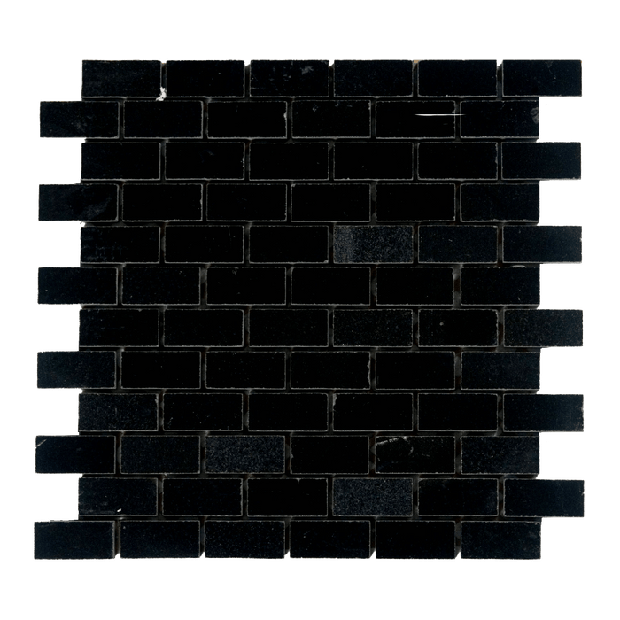 Absolute Black Granite Mosaic - 1" x 2" Brick Polished