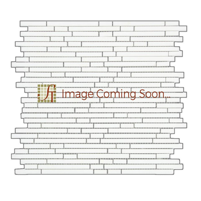 White Wood Dark Marble Mosaic - Bamboo Sticks Honed