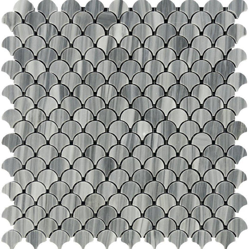 Bardiglio Veincut Marble Mosaic - 1" Fan Polished