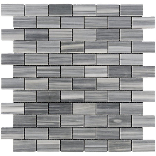 Bardiglio Veincut Marble Mosaic - 1" x 2" Brick Polished