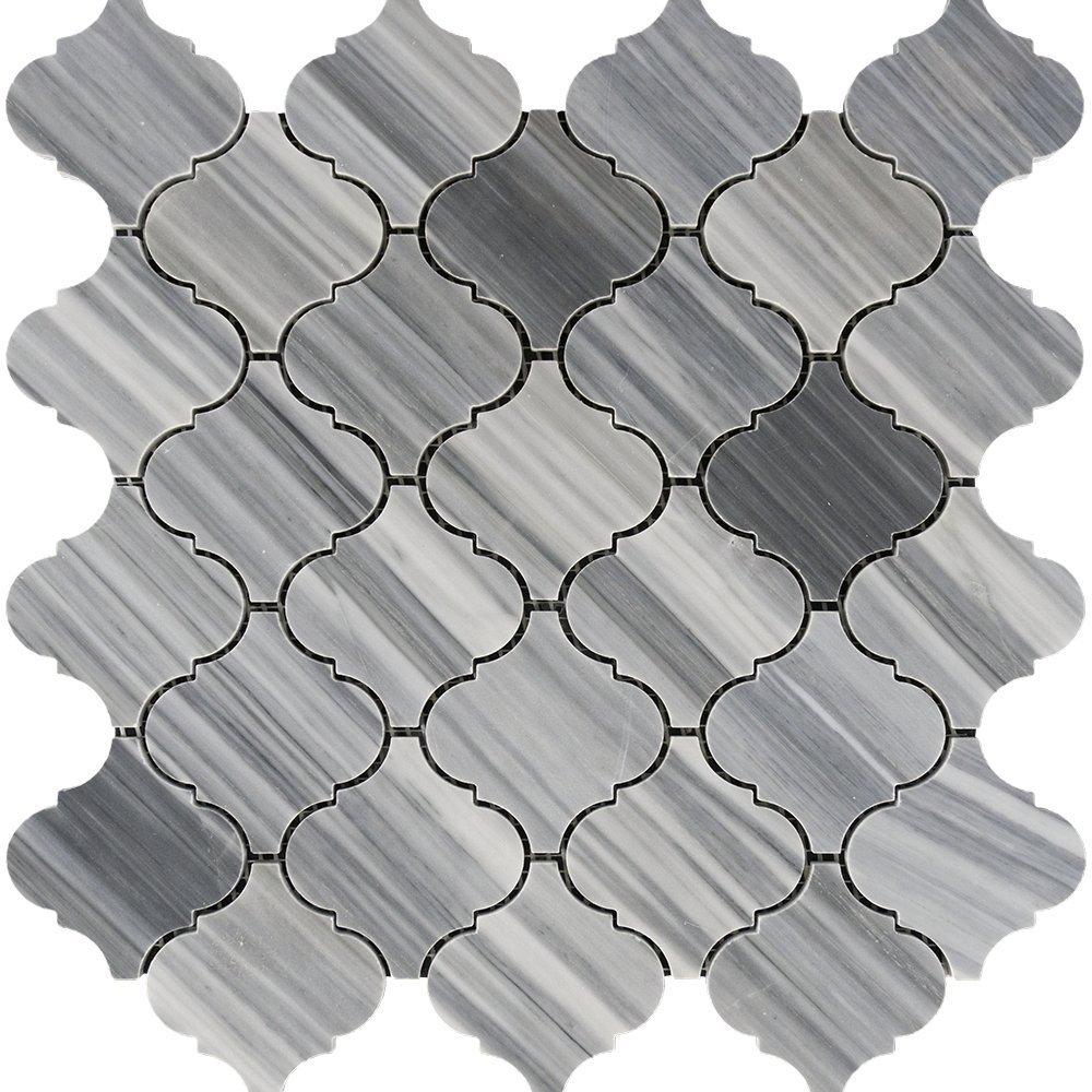 Bardiglio Veincut Marble Mosaic - 3" Arabesque Polished
