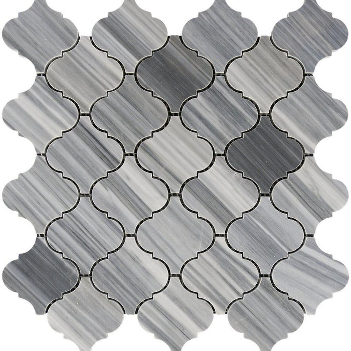 Bardiglio Veincut Marble Mosaic - 3" Arabesque Polished