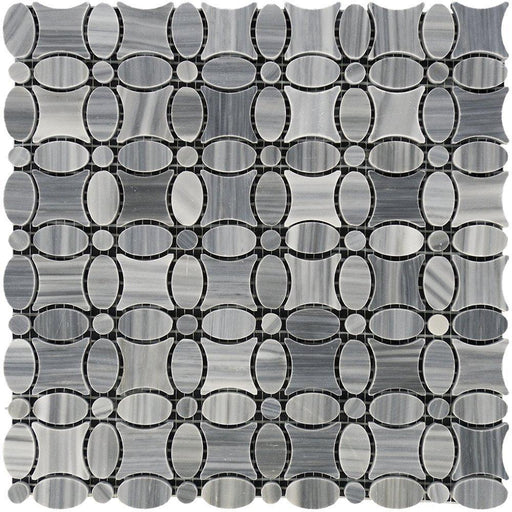 Bardiglio Veincut Marble Mosaic - Flower Polished