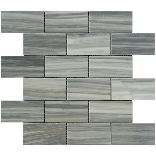 Bardiglio Veincut Marble Mosaic - 2" x 4" Brick Polished
