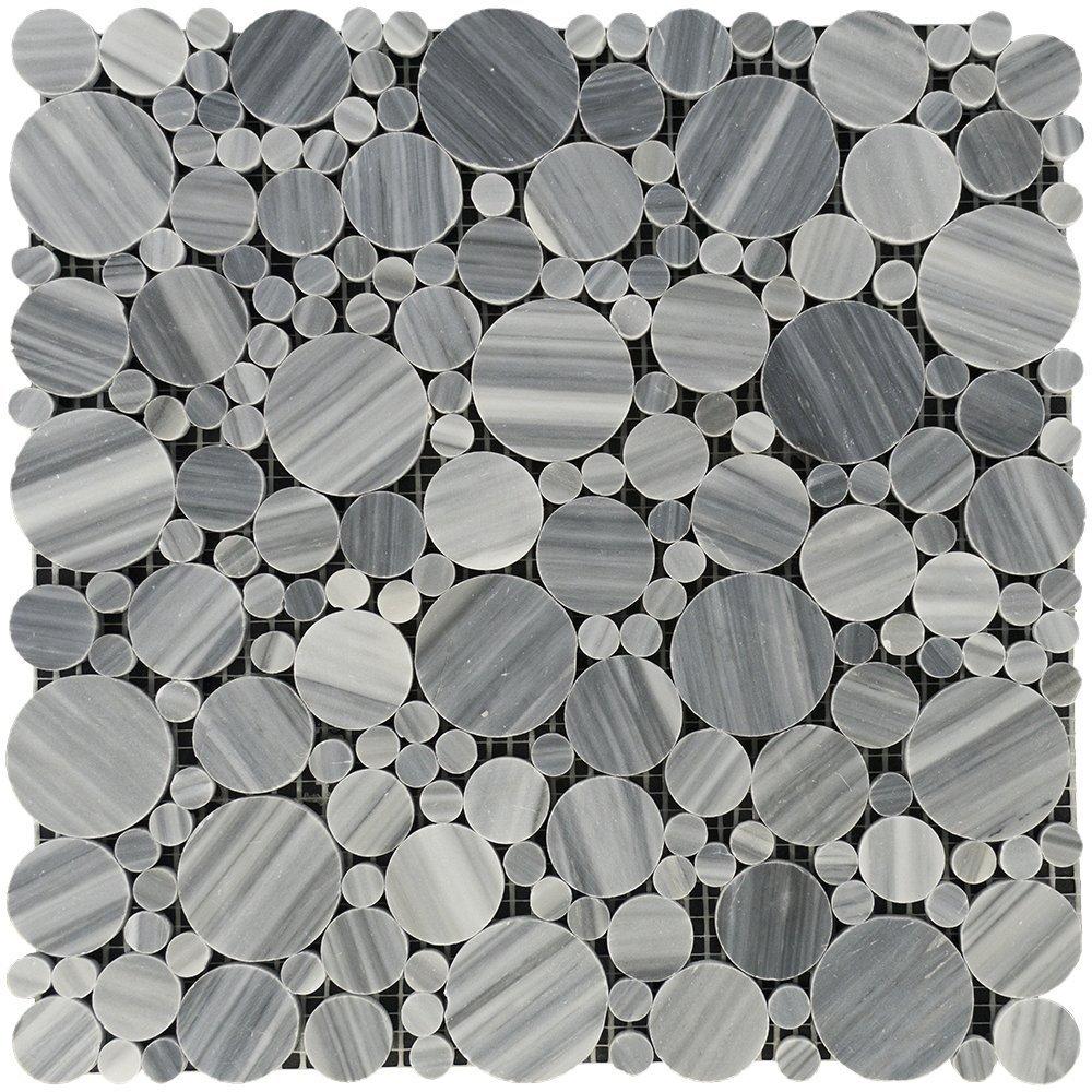 Bardiglio Veincut Marble Mosaic - Bubble Polished