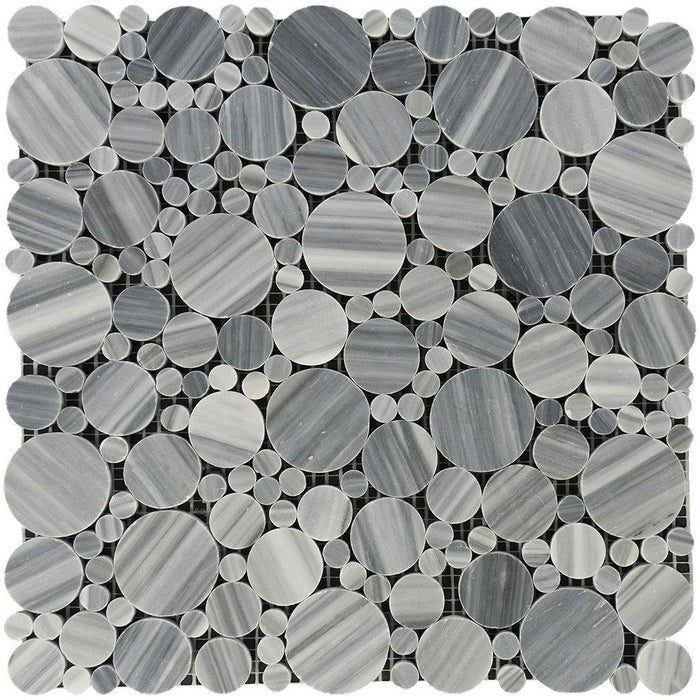 Bardiglio Veincut Marble Mosaic - Bubble Polished