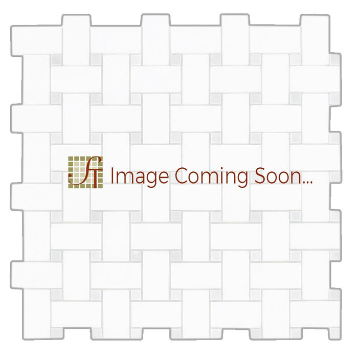 White Wood Marble Mosaic - Basketweave Honed