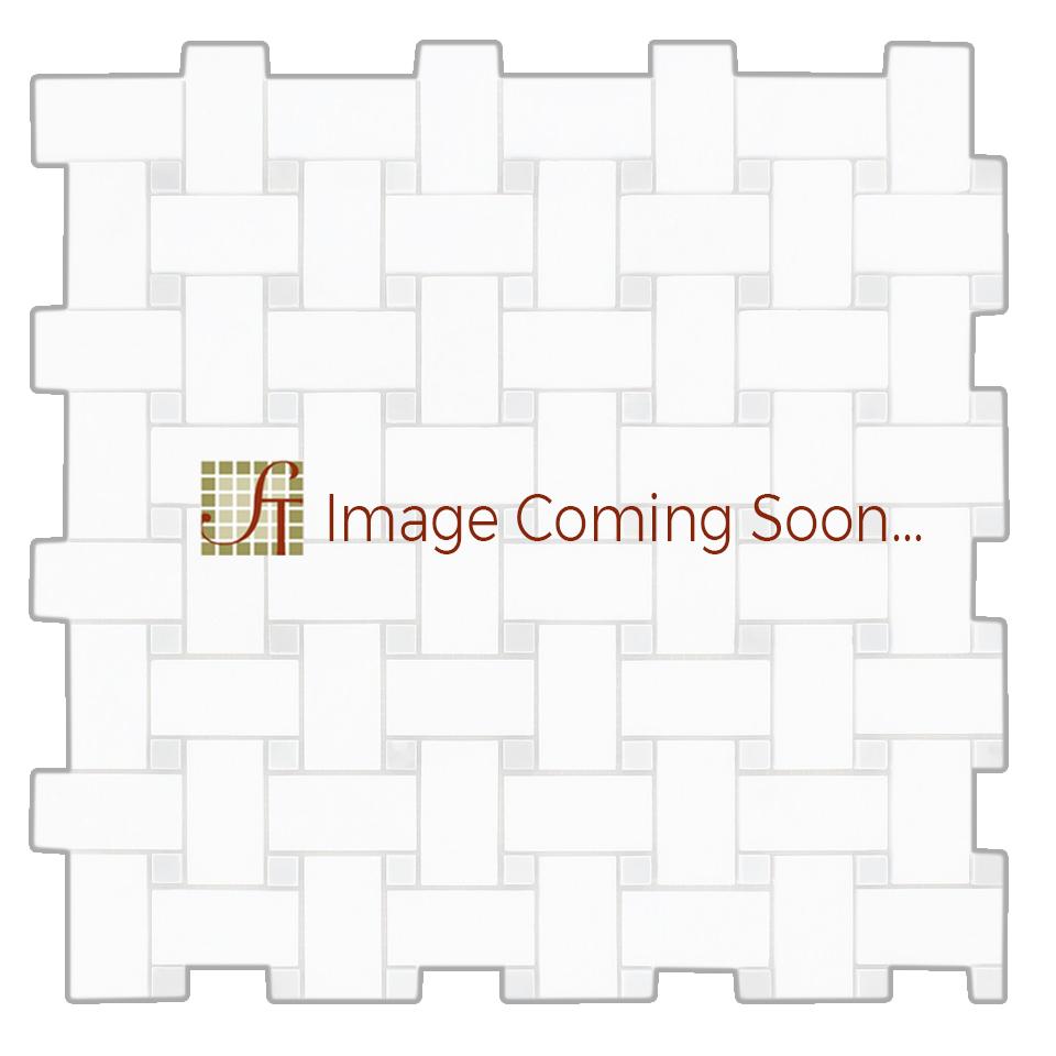White Wood Marble Mosaic - Basketweave Honed