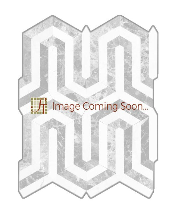 Crema Marfil Marble Mosaic - Berlinetta Design with Emperador Dark Polished