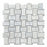 Carrara Venatino Marble Mosaic - Basketweave with Blue-Gray Dots Polished