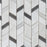 Bianco Garda Marble Mosaic - Offset Chevron with Graphite Polished