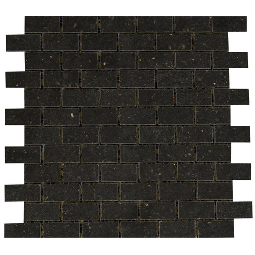 Black Galaxy Granite Mosaic - 1" x 2" Brick Polished