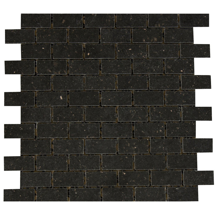 Black Galaxy Granite Mosaic - 1" x 2" Brick Polished