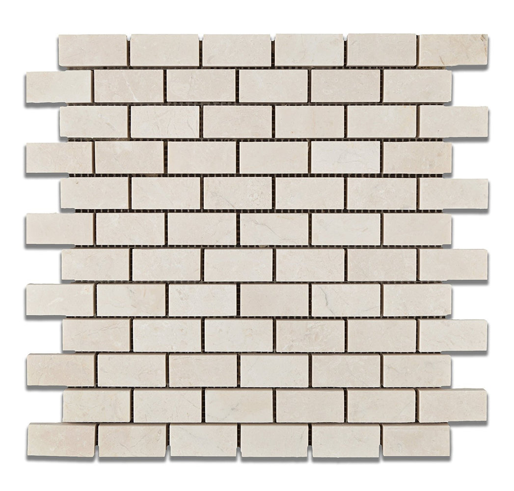 Botticino Marble Mosaic - 1" x 2" Brick Polished