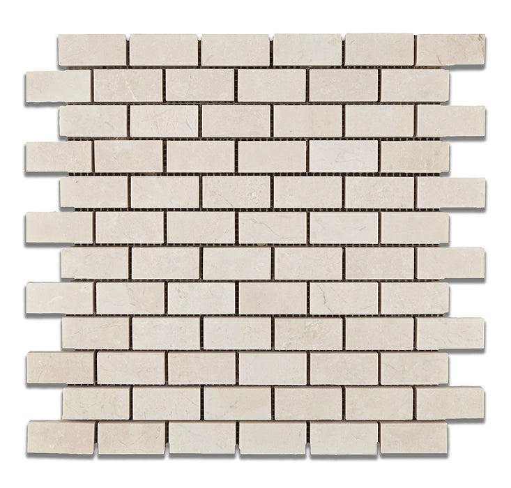 Botticino Marble Mosaic - 1" x 2" Brick Polished