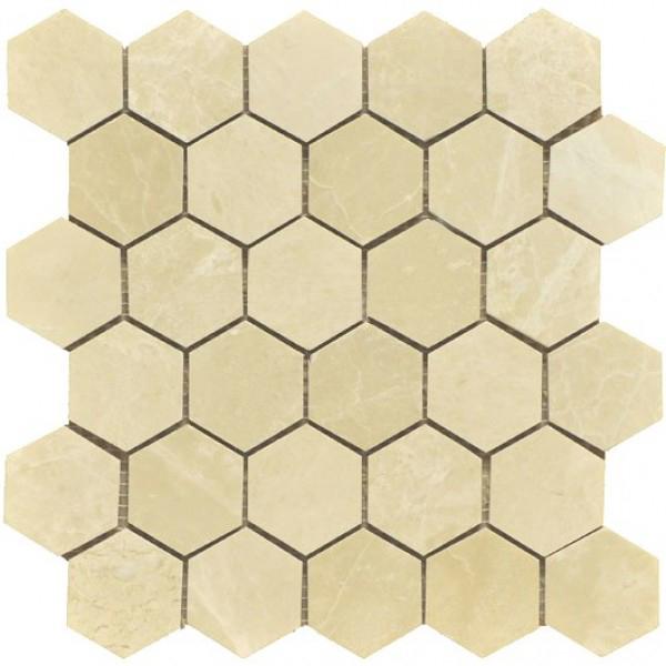 Botticino Marble Mosaic - 2" Hexagon Polished