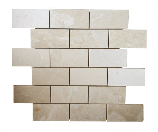 Botticino Marble Mosaic - 2" x 4" Brick Polished