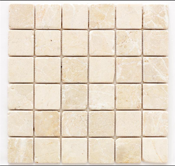 Botticino Marble Mosaic - 2" x 2" Tumbled