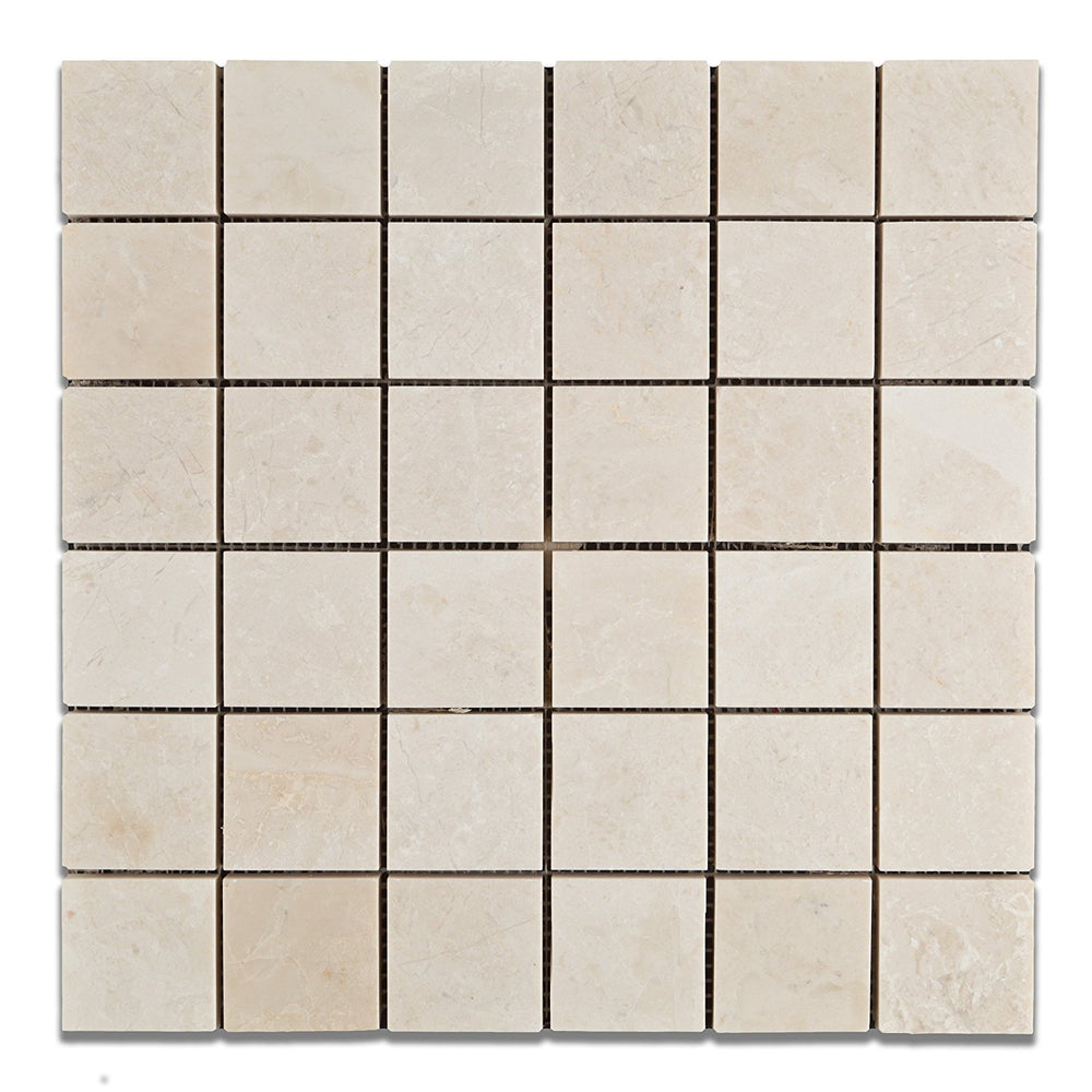Botticino Marble Mosaic - 2" x 2" Polished