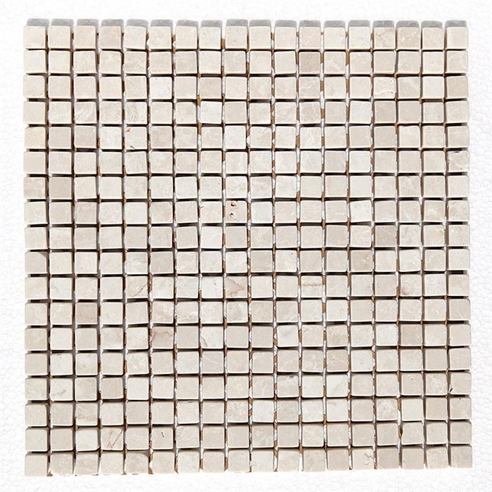 Botticino Marble Mosaic - 5/8" x 5/8" Tumbled