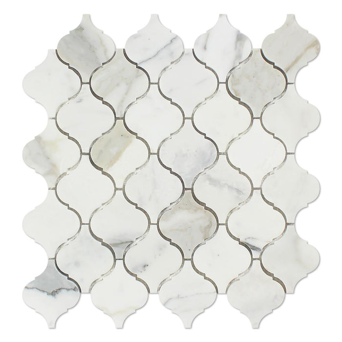 Calacatta Gold Marble Mosaic - 3" Arabesque Polished