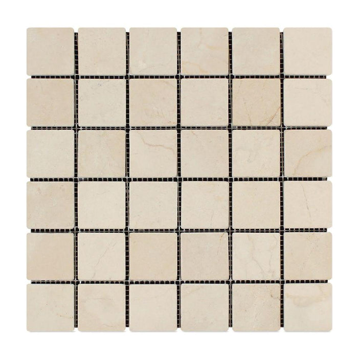 Crema Marfil Marble Mosaic - 2" x 2" Tumbled