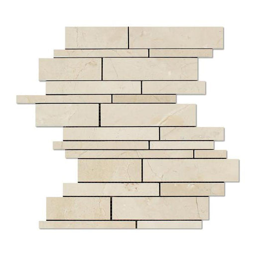 Crema Marfil Marble Mosaic - Linear Polished
