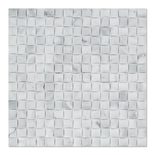 White Carrara Marble Mosaic - 3D Small Bread Polished