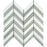 Calacatta Gold Marble Mosaic - Large Chevron with Ming Green Polished