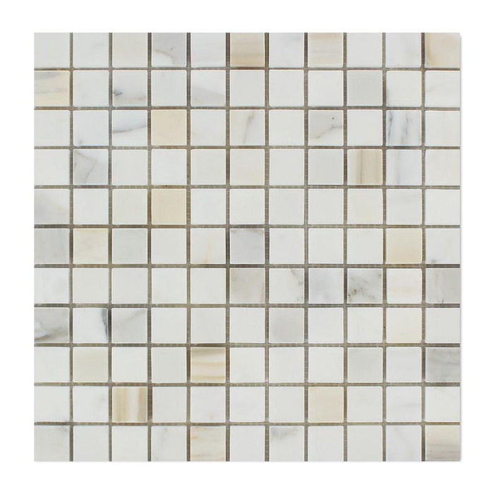 Calacatta Gold Marble Mosaic - 1" x 1" Polished