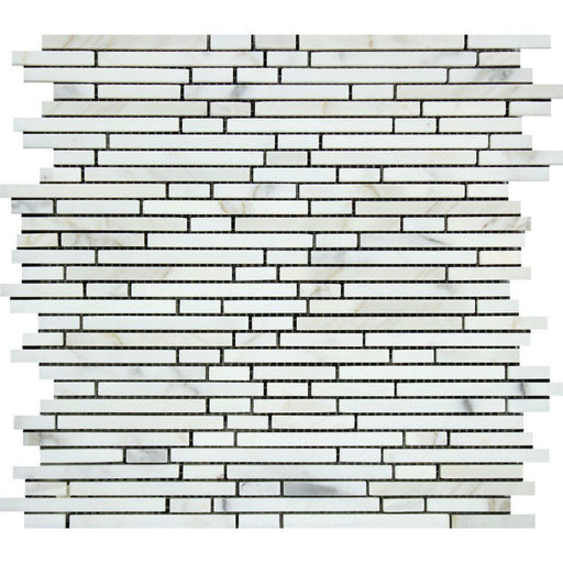 Calacatta Gold Marble Mosaic - Bamboo Sticks Honed
