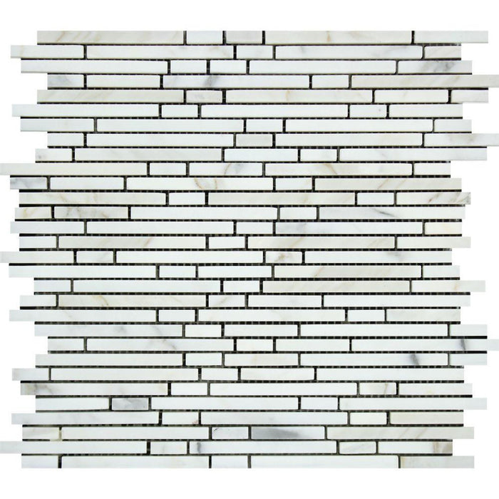 Calacatta Gold Marble Mosaic - Bamboo Sticks Honed