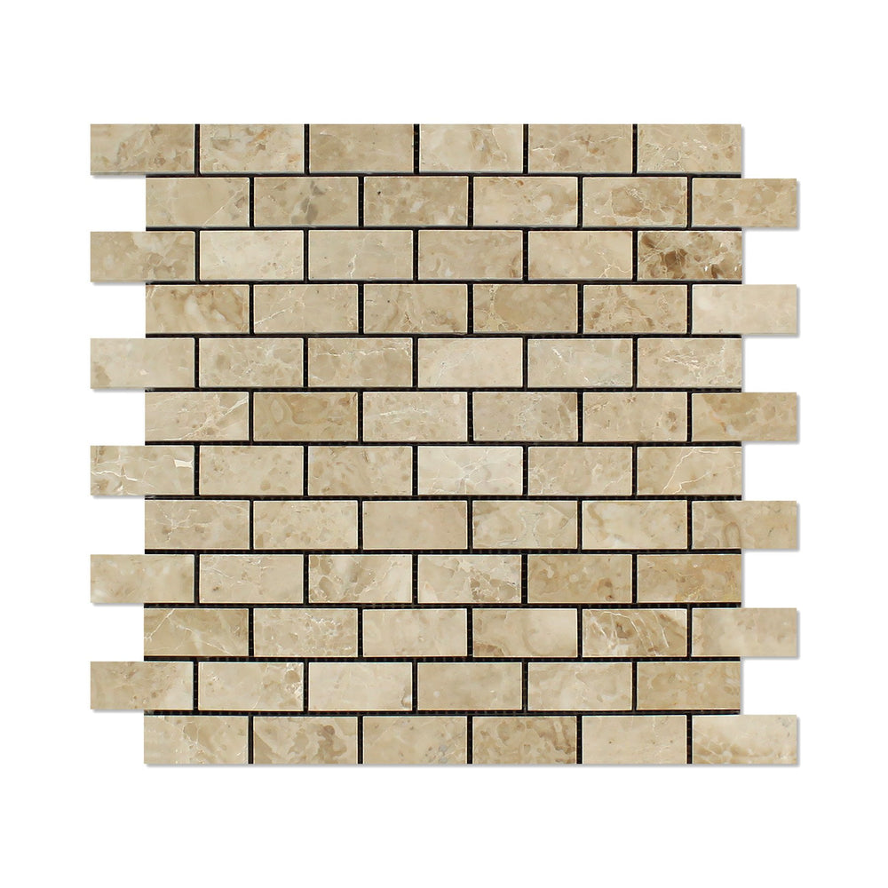 Cappuccino Marble Mosaic - 1" x 2" Brick Polished