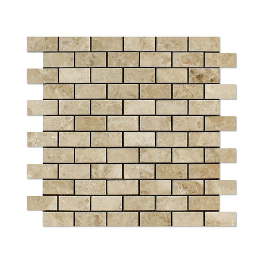 Cappuccino Marble Mosaic - 1" x 2" Brick Polished