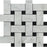 White Carrara Marble Mosaic - Large Basketweave with Black Dots Polished