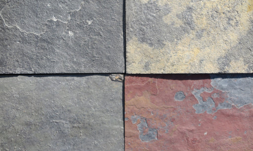 Full Tile Sample - China Multi Color Dark Slate Tile - 12" x 12" x 3/8" Natural Cleft Face, Gauged Back