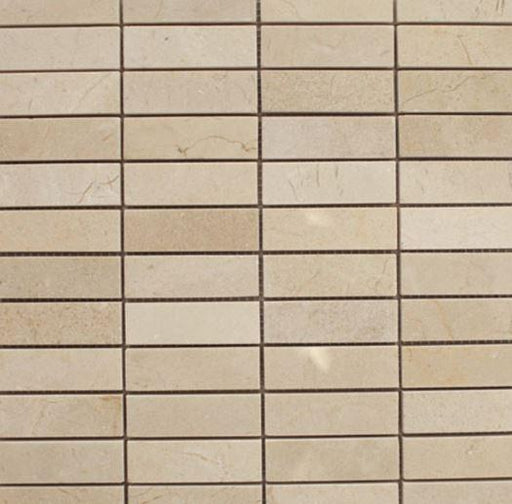 Crema Marfil Marble Mosaic - 1" x 3" Stacked Polished